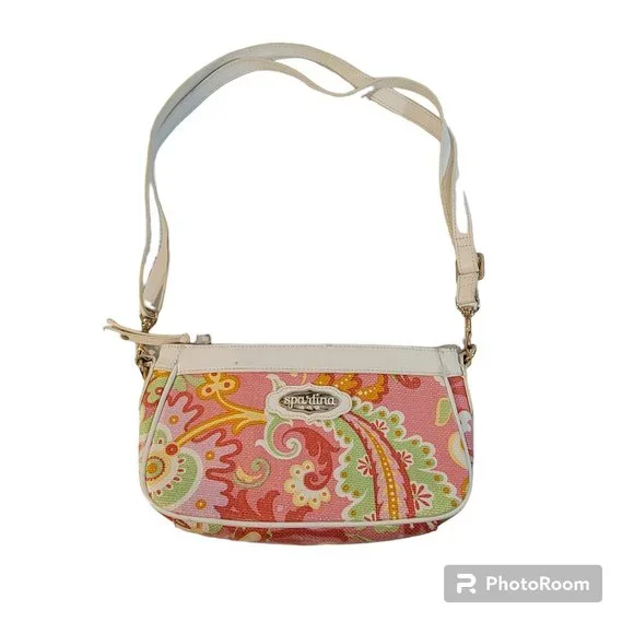 Spartina 449 Bags Spartina 449 Sweetgrass Canvas Crossbody Bag Pink White Leather Adjustable Strap Poshmark